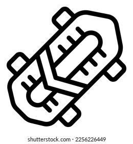 Vector de contorno de icono deportivo de pizarra. Piscina de patinaje. Diseño retro