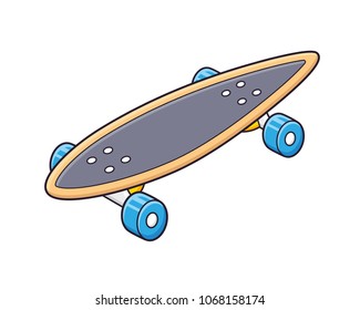 Longboard vector isolated