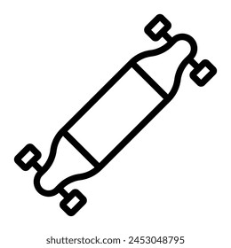 Longboard Vector Line Icon Design