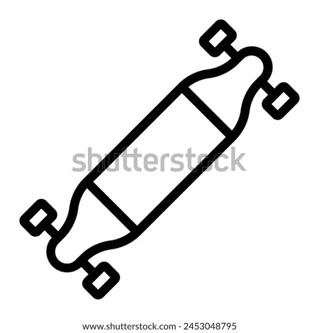 Longboard Vector Line Icon Design