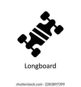 Longboard Vector   Solid Icons. Simple stock illustration stock