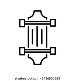 icono de longboard con fondo blanco vector ilustración de stock