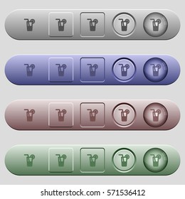 Longdrink icons on rounded horizontal menu bars in different colors and button styles