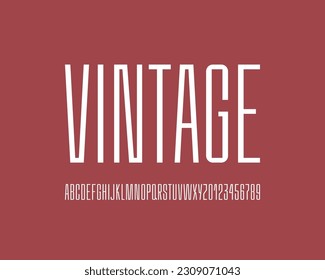 Longest font, high alphabet, tall letters and numbers, for your designs logo, movie banner, cinema poster, magazine and more, vector illustration 10EPS