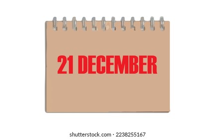 longest night date on calendar cover on white background