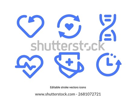 Longevity and Healthspan app logo icon, healthcare and wellness technology concept