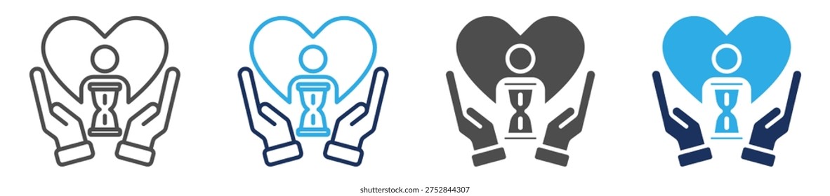 longevity icon set multi concept