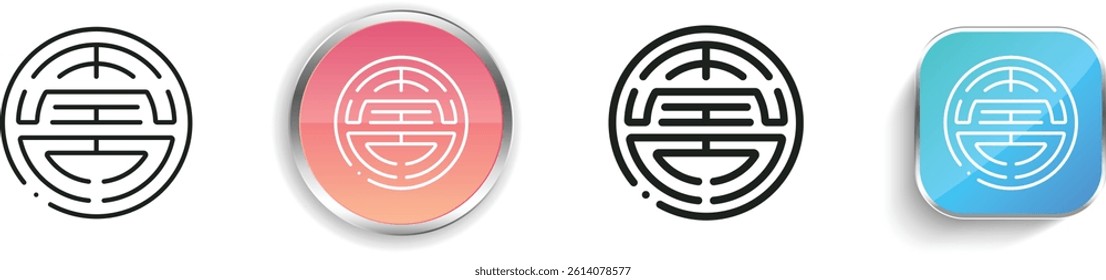 longevity icon. Thin Linear, Regular and Button Style Design Isolated On White Background