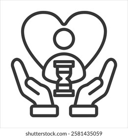 Longevity Icon Vector Illustration Outline