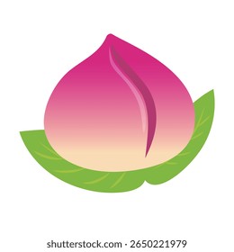 Longevity peach,Birthday peach,Shoutao,traditional food,vector illustration