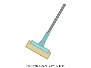 Long-handled window cleaner on white background