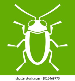 Longhorn beetle grammoptera icon white isolated on green background. Vector illustration