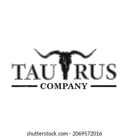 Longhorn Bull Buffalo Cow Cattle Head Toro Taurus applied for company logo design.