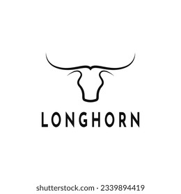 Longhorn Bull Buffalo Cow Head Taurus Logo Design Creative Idea