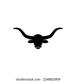 longhorn bull head cattle western livestock silhouette	