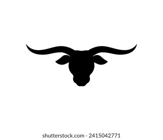 Longhorn bull head icon vector isolated on white background.