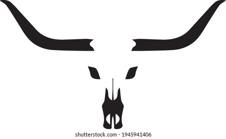 Longhorn Bull Icon Black White Stock Vector (Royalty Free) 1945941406 ...