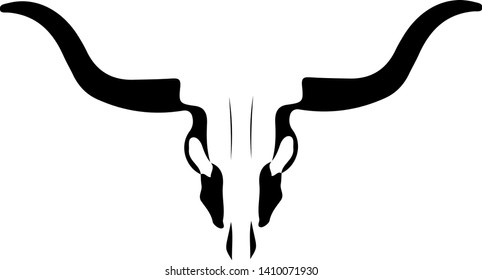 Longhorn bull skull icon and logo