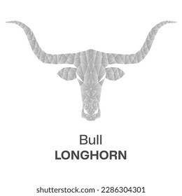 The Longhorn bull is a symbol of Texas. For a logo, banner, web, as a symbol. Long Horn Bull Buffalo Cow Cattle Head Toro Taurus logo design inspiration.