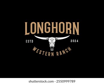 Longhorn Gado, País Western Bull Gado Logo Design