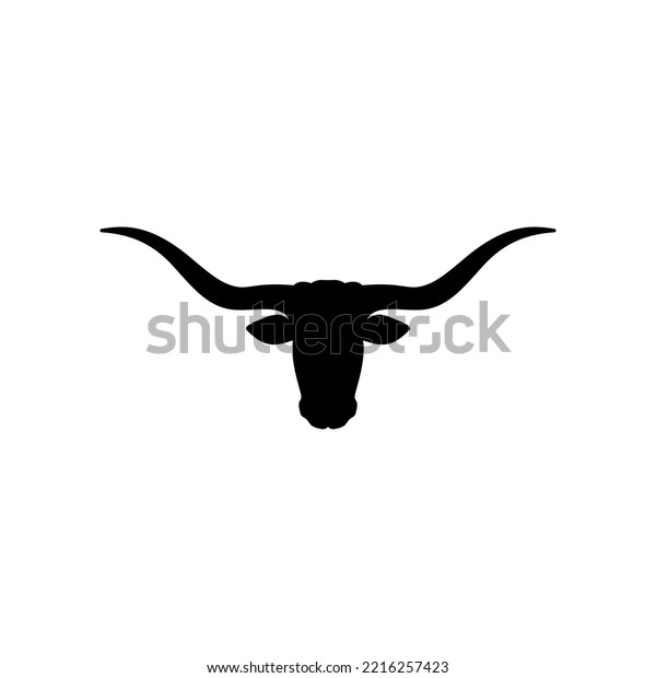Longhorn Cattle Head Silhouette Vector Isolated Stock Vector (Royalty ...