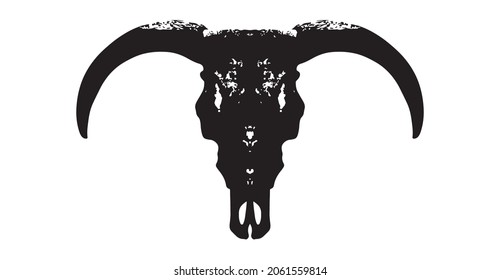 Longhorn Cow skull logo in a grunge style