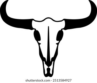 Longhorn head skull. Bull skull illustration vector