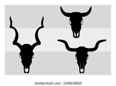 Longhorn Head Skull, Longhorn Head, Texas Longhorn, Texas Longhorn, Skull Head, Cow Skull, Clipart, Bull, Skull, Cow Head, Icon, Goat Horn svg