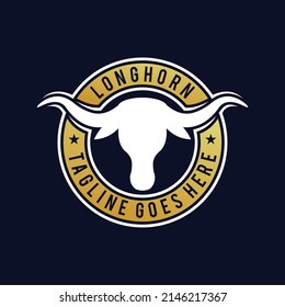 longhorn logo with emblem concept