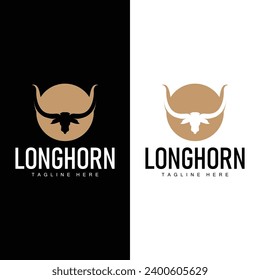 Longhorn Logo Old Vintage Design West Country Texas Bull Horn