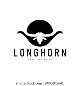 Longhorn Logo Old Vintage Design West Country Texas Bull Horn