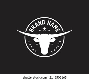 Longhorn Logo Template Vector Template Texas Stock Vector (Royalty Free ...