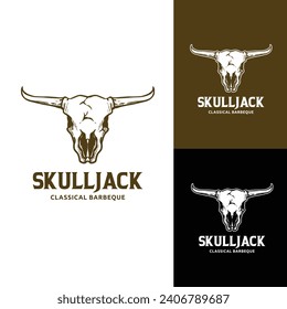 Longhorn Logo  Vintage Design West Country Texas Bull Horn