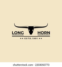 longhorn logo vintage vector symbol illustration design