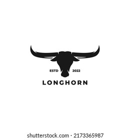 Longhorn simple flat logo design vector