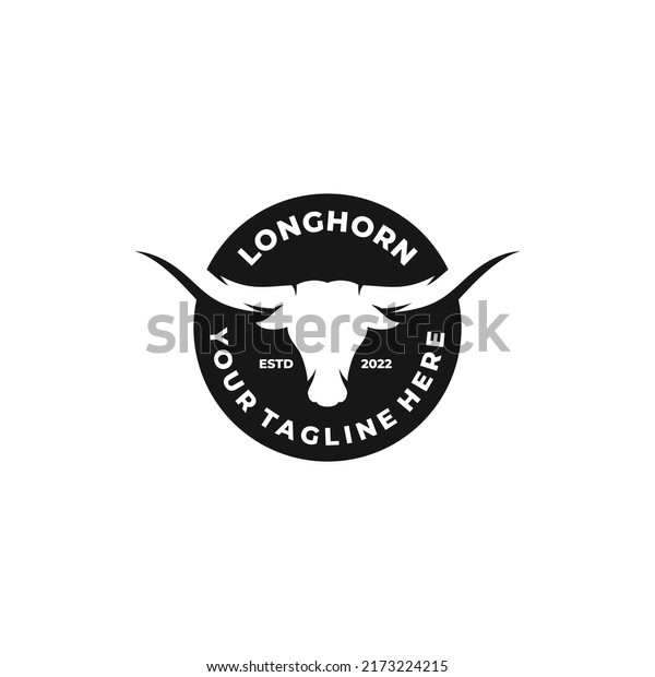 Longhorn Simple Flat Logo Design Vector Stock Vector (Royalty Free ...