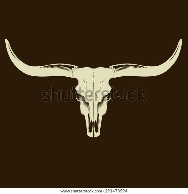 Longhorn Skull Stock Vector (Royalty Free) 291473594