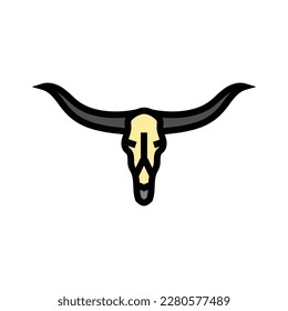 longhorn skull horn animal color icon vector. longhorn skull horn animal sign. isolated symbol illustration