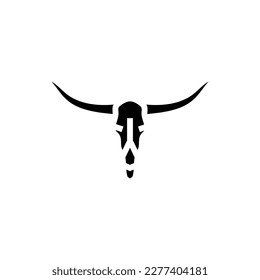 longhorn skull horn animal glyph icon vector. longhorn skull horn animal sign. isolated symbol illustration