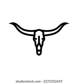 longhorn skull horn animal line icon vector. longhorn skull horn animal sign. isolated contour symbol black illustration