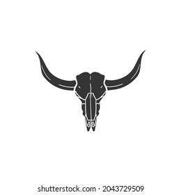 Longhorn Skull Icon Silhouette Illustration  American Cattle Vector Graphic Pictogram Symbol Clip Art  Doodle Sketch Black Sign 