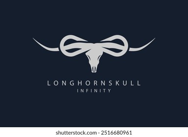 Logotipo Longhorn Skull com inspiração de design de logotipo de combinação infinita, ilustração vetorial