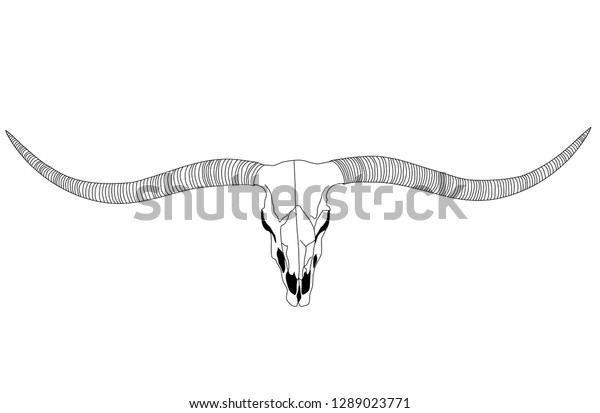 Longhorn Skull Vector Stock Vector (Royalty Free) 1289023771