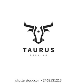 Longhorn taurus icon logo design illustration 