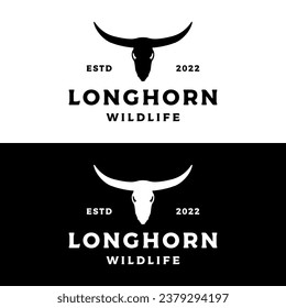 Longhorn texas ranch wildlife vintage logo template. for badges, restaurants, farms and businesses.
