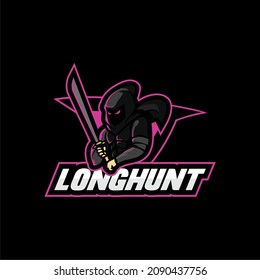 Longhunt esport logo for gamers community or streamer.