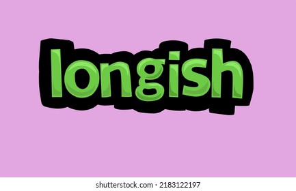 LONGISH writing vector design on pink background