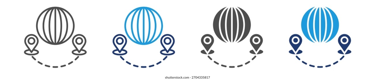 longitude icon set multiple style