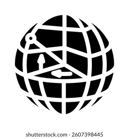 longitude and latitude lines glyph icon vector. longitude and latitude lines sign. isolated symbol illustration