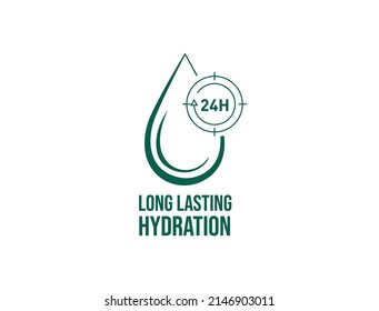 Long-lasting Hydration Packaging Icon Vector Illustration 